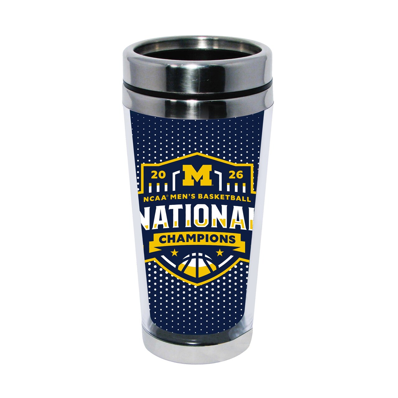 16oz Tumbler w/Insert, National Basketball Champs 2026, University of Michigan